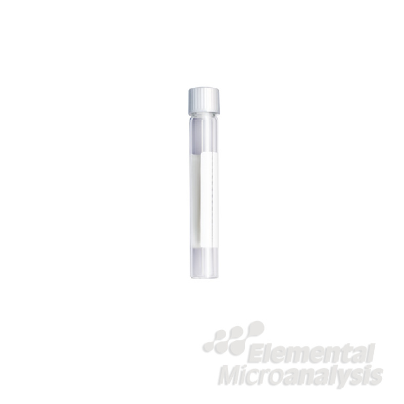 Labco Exetainer® 12ml Soda Glass Vial Flat bottom 101x15.5mm Non-Evacuated labelled Seal + White Cap. Pack of 100